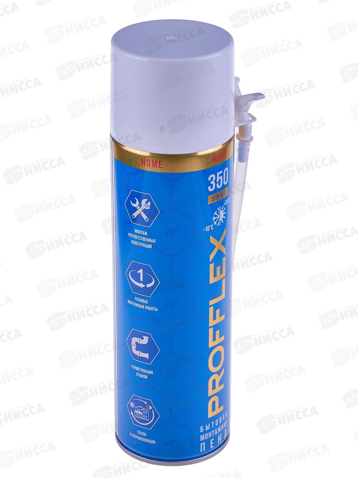 Пена монтажная Profflex HOME 350 Simple всесезонная, до 30л, 500мл *12