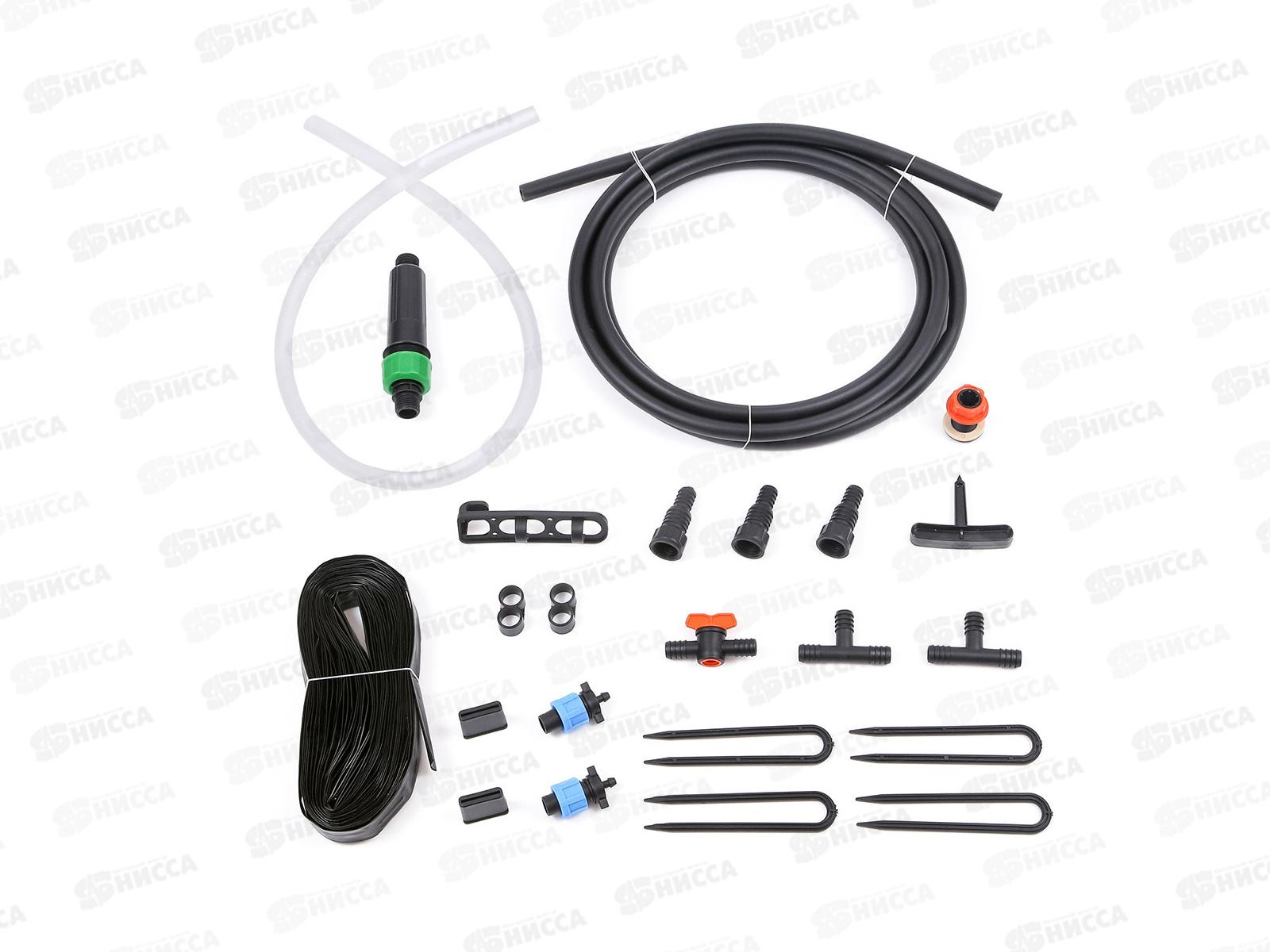 Комплект капельного полива Жук 24м (капельная лента с эмиттерами, трубка уровень, магистральный шланг, фильтр, шило, фитинги для подключения) *2