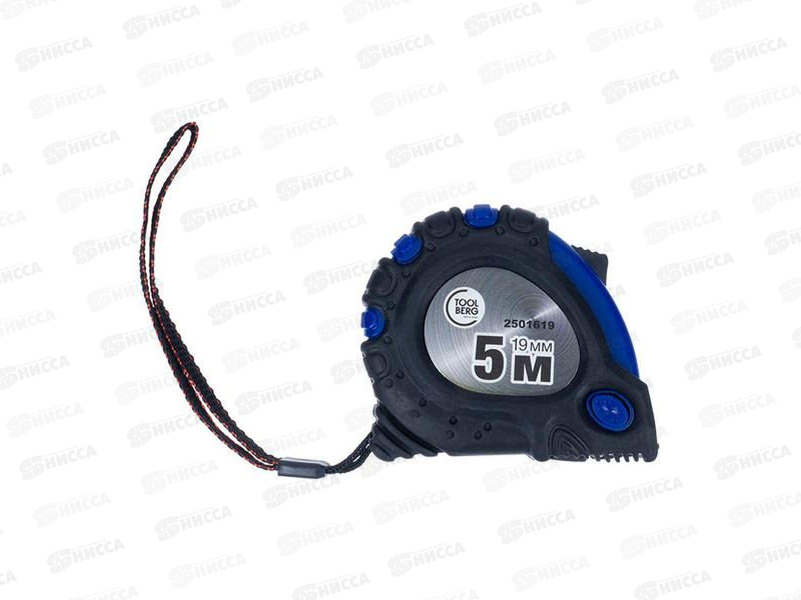 Рулетка 5м819мм (обрезиненный корпус, 3 фиксатора, магнит), 2501619 *12/120