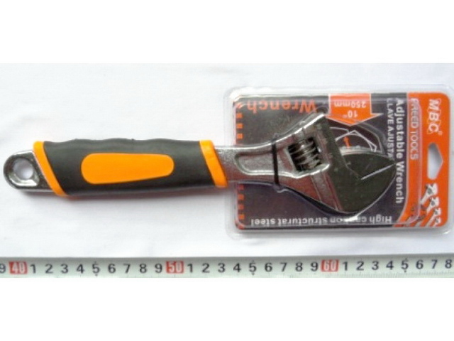 Ключ разводной 10&quot пластиковая ручка (012714)  Ж