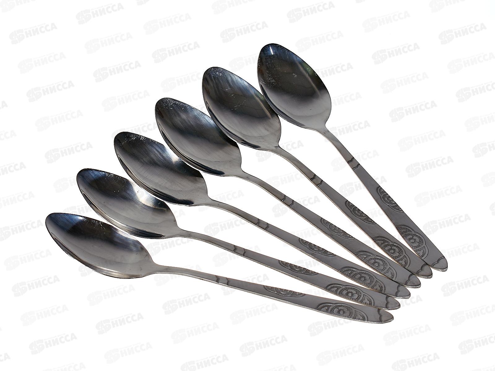 Ложка столовая с узором 6шт металлическая (047244)  Ж