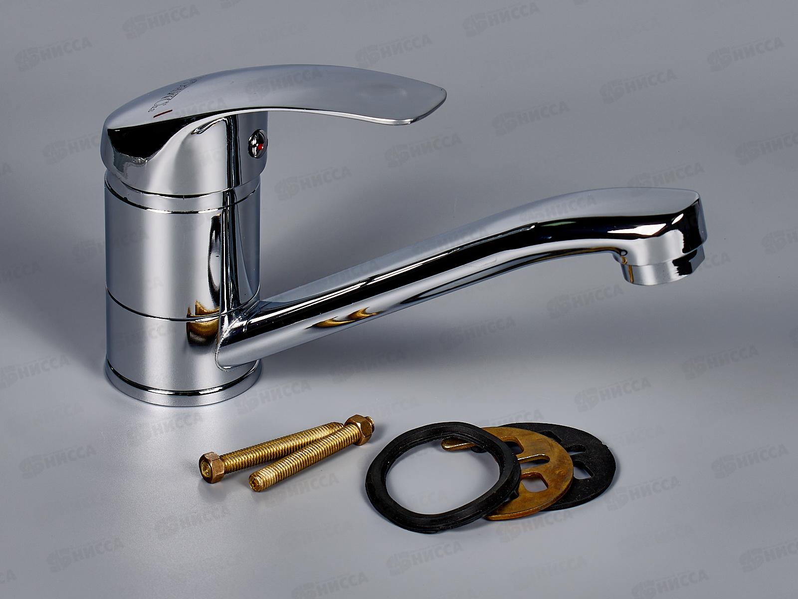 Смеситель для кухни нос (15см) Омега 40 картридж  3304-3 (крепление под шпильку) *20