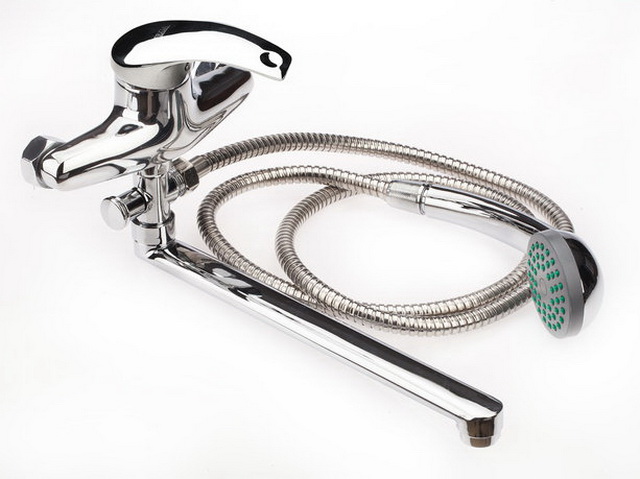 Смеситель для ванны д.40  Омега L-нос 30см.с отводом 3307-3 *10