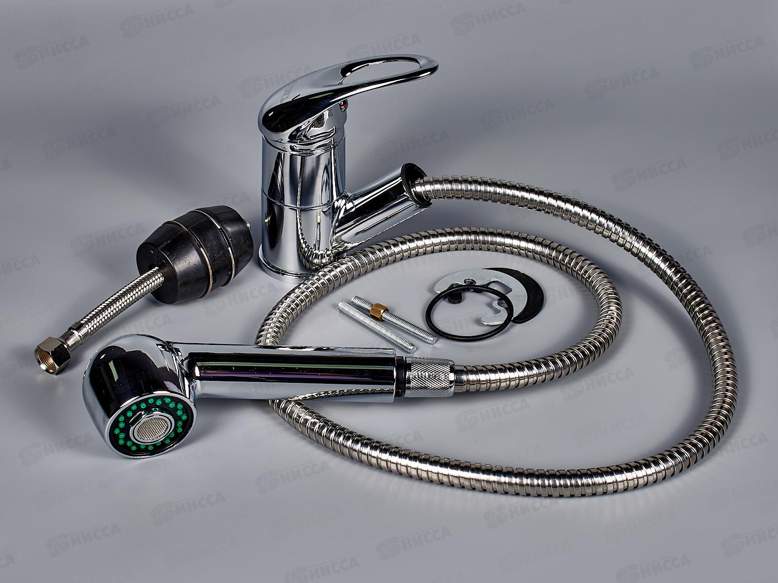 Смеситель для кухни Омега с выдвижной душ-лейкой, d40, H-6002 *10