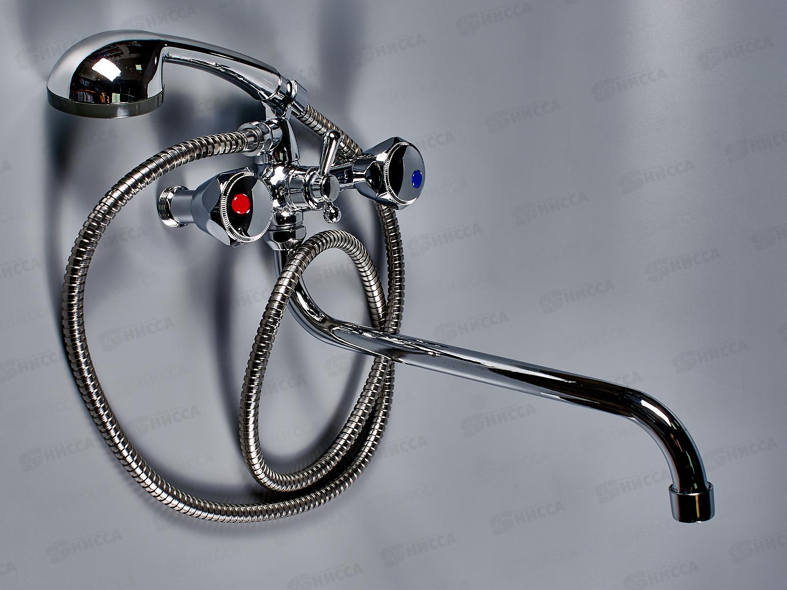 Смеситель для ванны ЗП Мария металлический шланг, 276017с (276111)