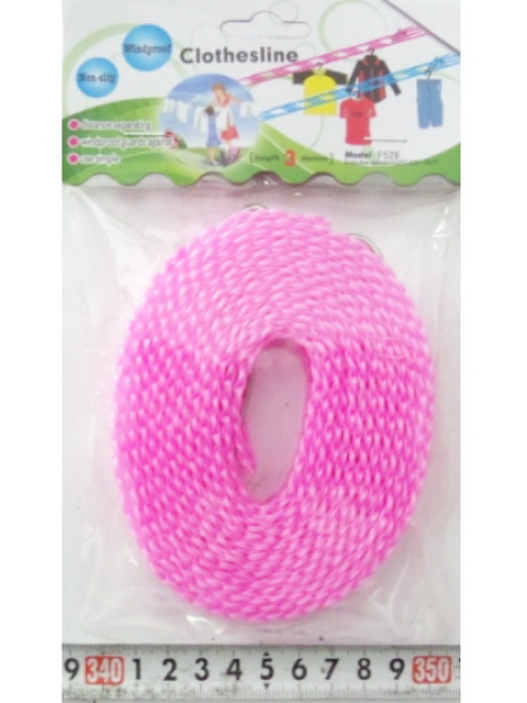 Веревка для белья плоская с металл крючками 3м (034745)  Ж