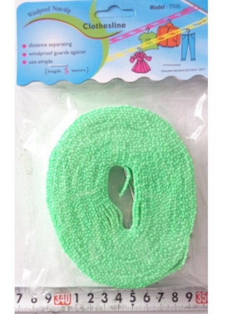 Веревка для белья плоская с металлическими крючками 5м (034746)  Ж