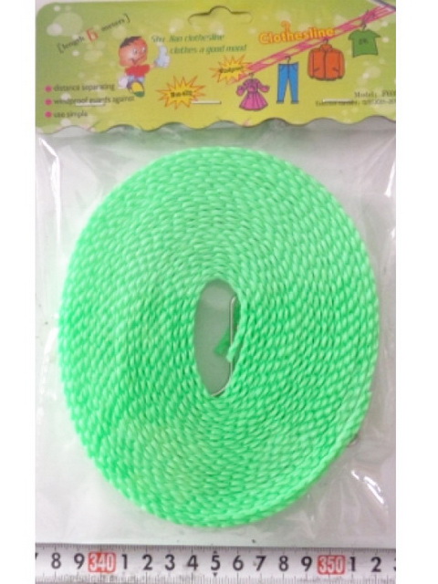 Веревка для белья плоская с металл крючками 6м (034747)  Ж