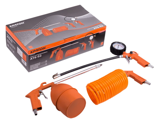 Набор пневмоинструментов Кратон ATS-02 4 предмета