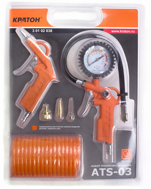 Набор пневмоинструментов Кратон ATS-03 6 предметов