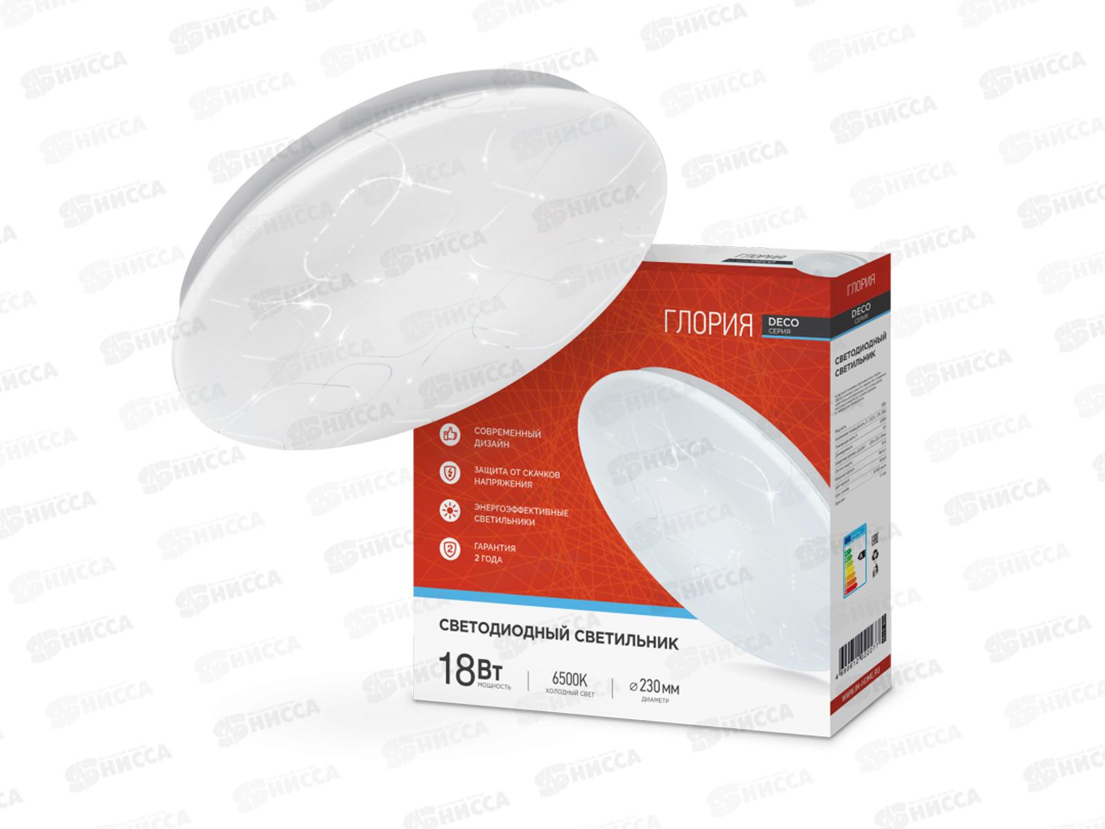 Светильник светодиодный inHOME DECO ГЛОРИЯ 18Вт 1400лм 230мм 6500К *10