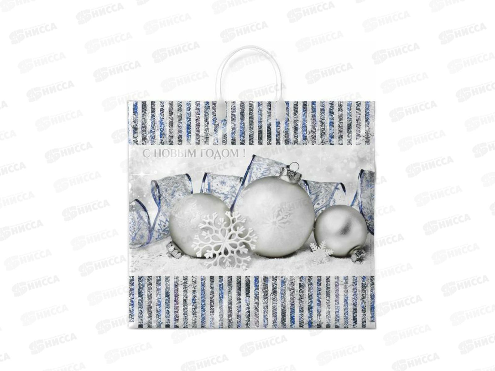 Пакет с пластиковой ручкой Новый Год 38*35  Лед *10/100