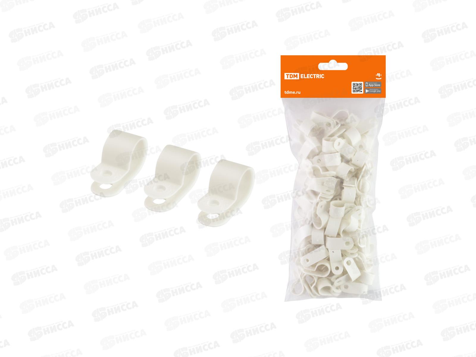 Скоба нейлоновая крепежная СКН-5 белая (100 штук) TDM