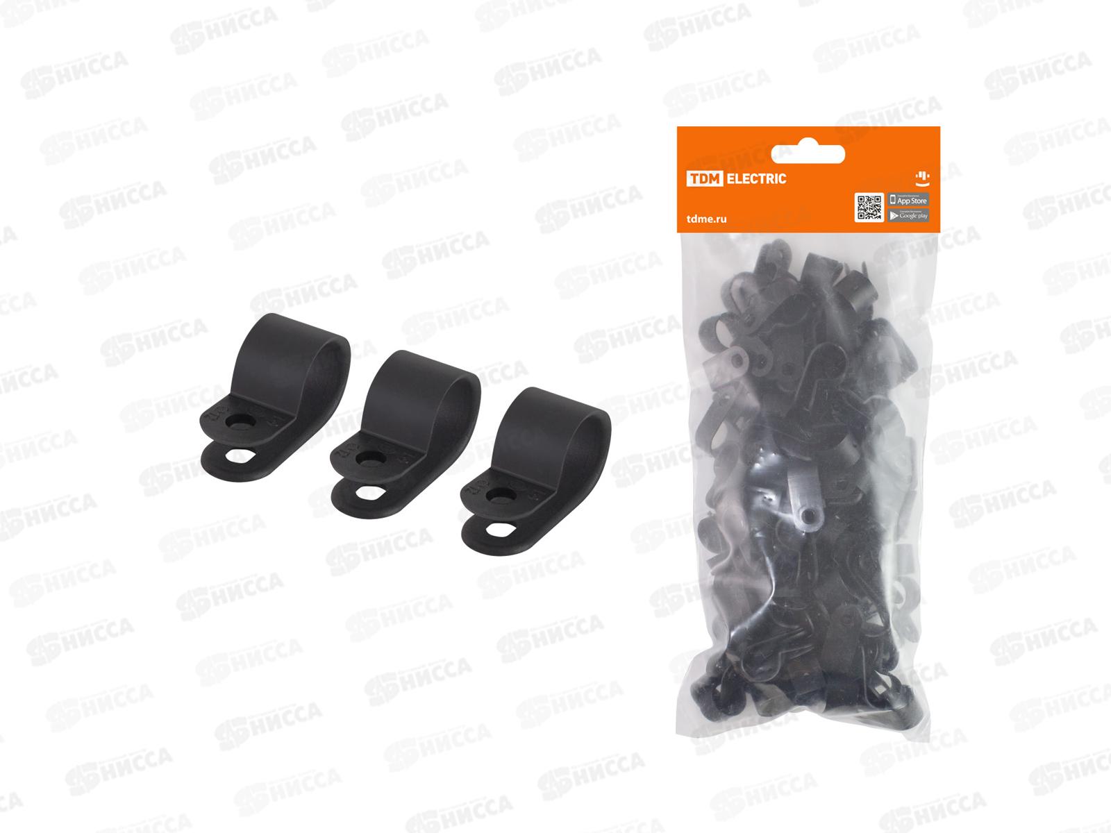 Скоба нейлоновая крепежная СКН-9 черная (100 штук) TDM