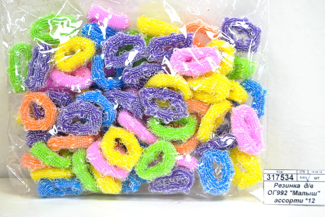 Резинка  для волос ОГ992 &quotМалыш&quot ассорти *12