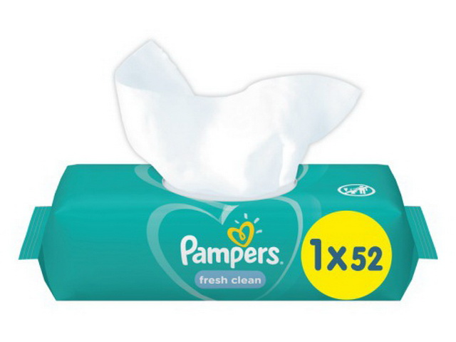 Памперс детские салфетки увлажненные Fresh Clean 52шт*12