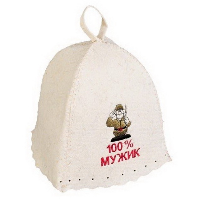 Шапка 100% Мужик "Бацькина баня" 10031 *25