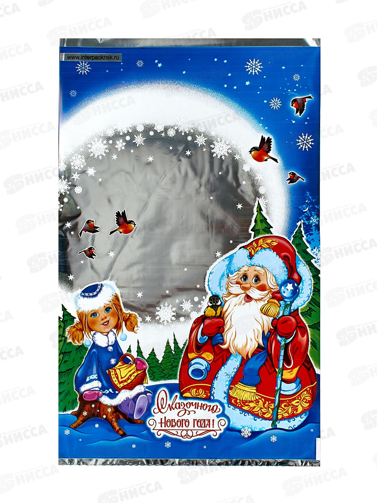 Пакет подарочный 25*40 Новый Год, Зимняя опушка *100/2000