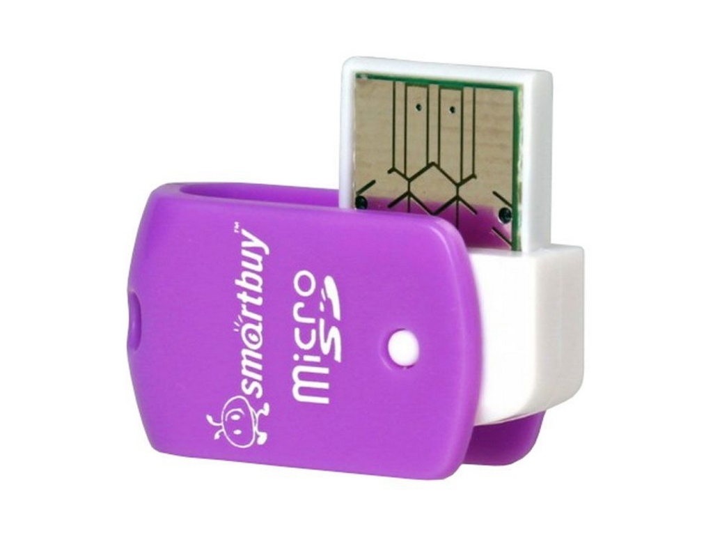Картридер Smartbuy USB 2.0 - MicroSD, 706 фиолетовый, SBR-706-F