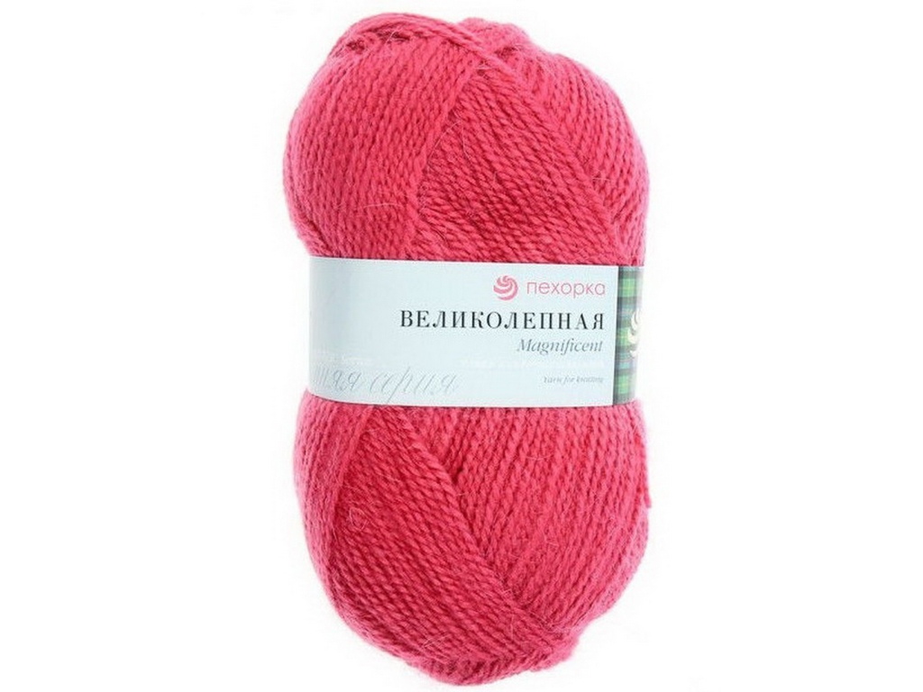Пряжа Великолепная Ярко-цикламен 523 акр70% анг30% 100г
