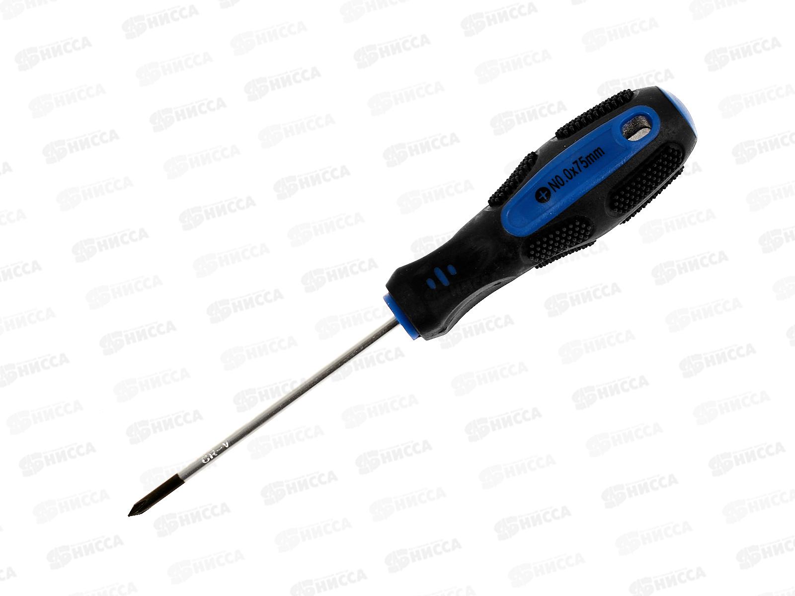 Отвертка 0*75мм намагниченный наконечник, двухкомпонентная ручка, 3101009 *12/192