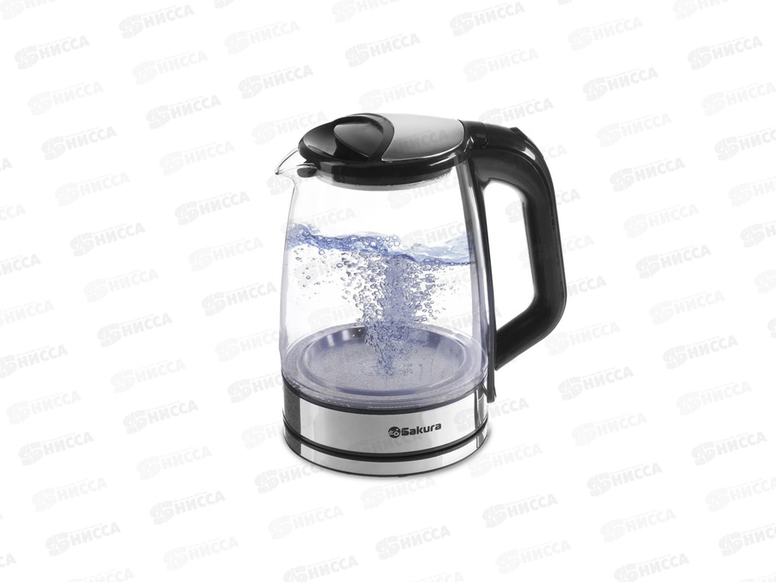 Чайник электрический SA-2722ВК (2,2) стеклянный подсветка