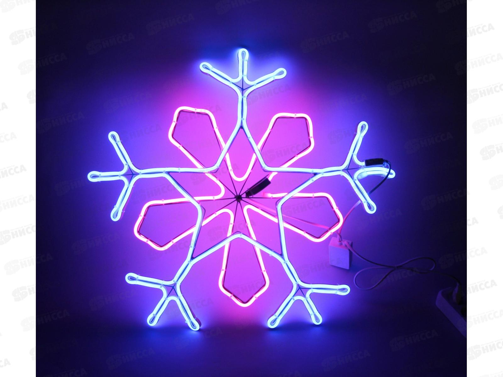 Гирлянда электрическая, новогодняя панно 0,6 м. LED элементы &quotСнежинка&quot, белый провод, 220В, 50Гц, AL-13603 *10