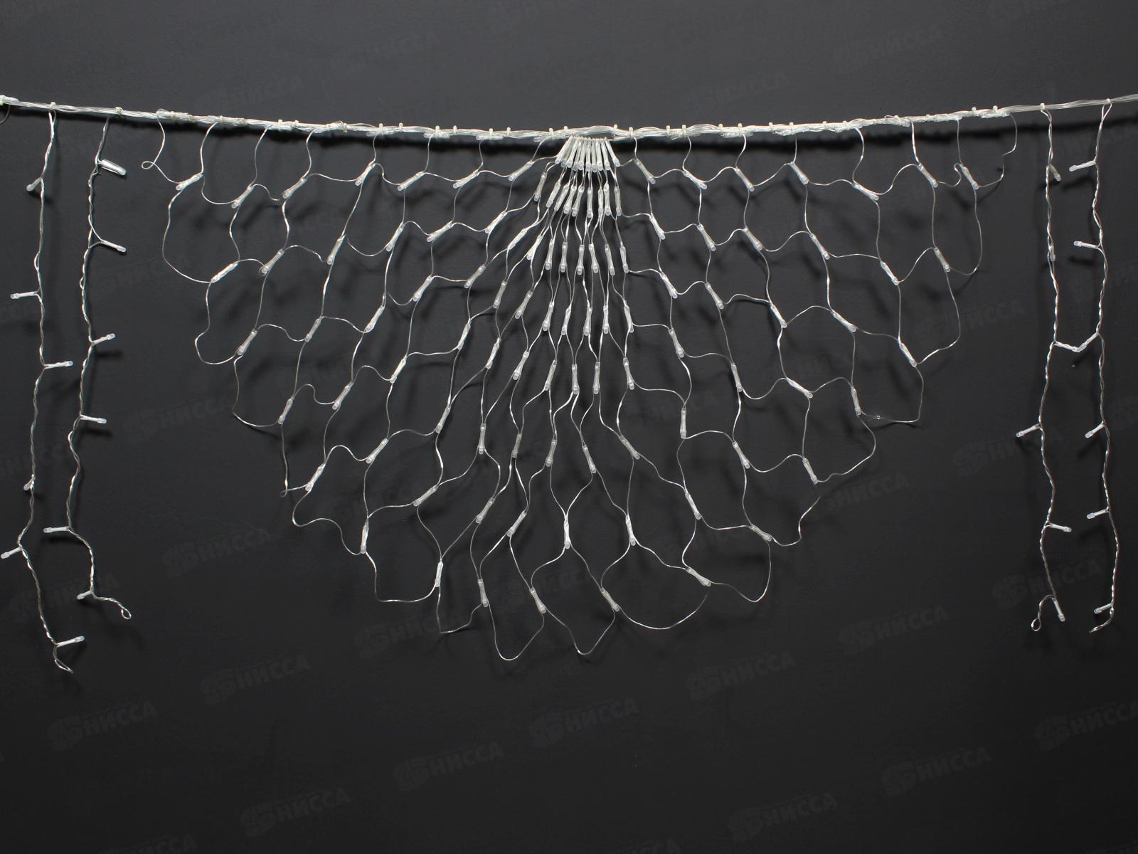 Гирлянда электрическая, новогодняя 3,3 м. х 0,56 м., Сетка 420 диодов, прозрач. провод, 220В, 50Гц, AL-13606 *50