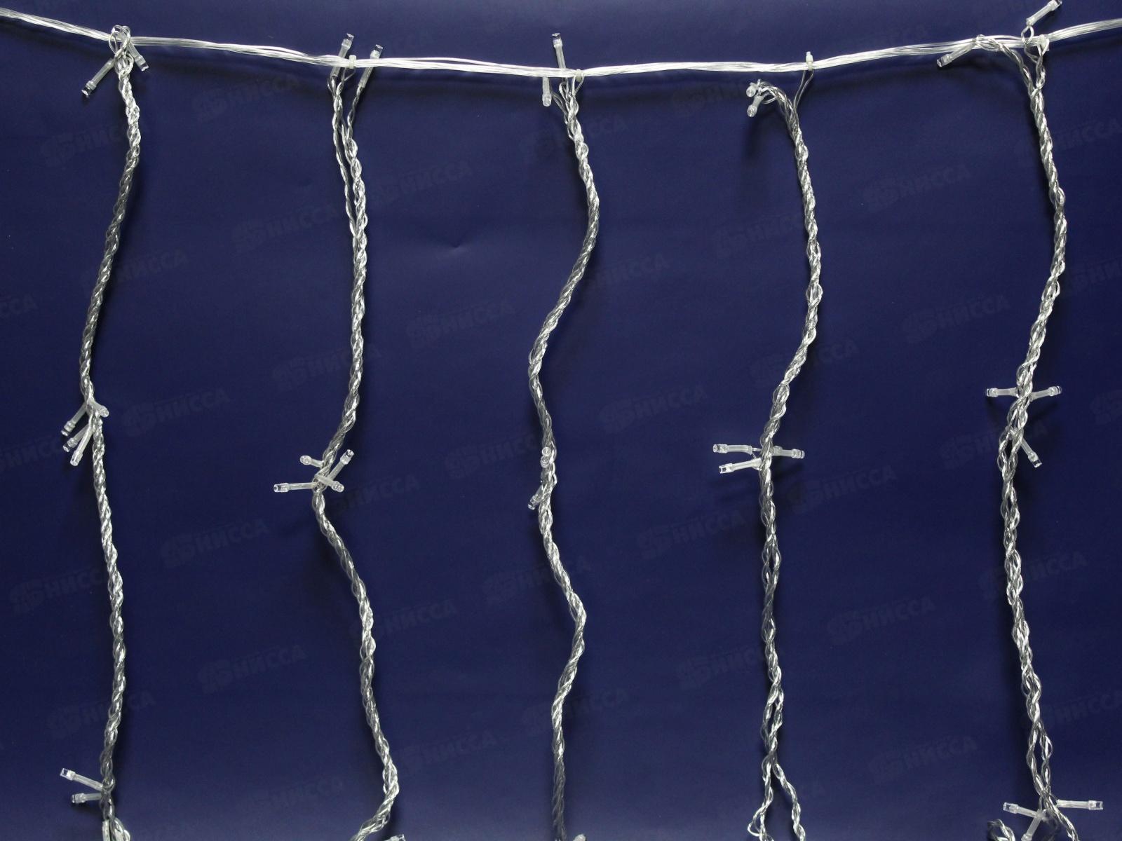 Гирлянда электрическая, новогодняя 3,3 м. х 0,6 м., бахрома 300 диодов, прозрач. провод, 220В, 50Гц, AL-13607 *40