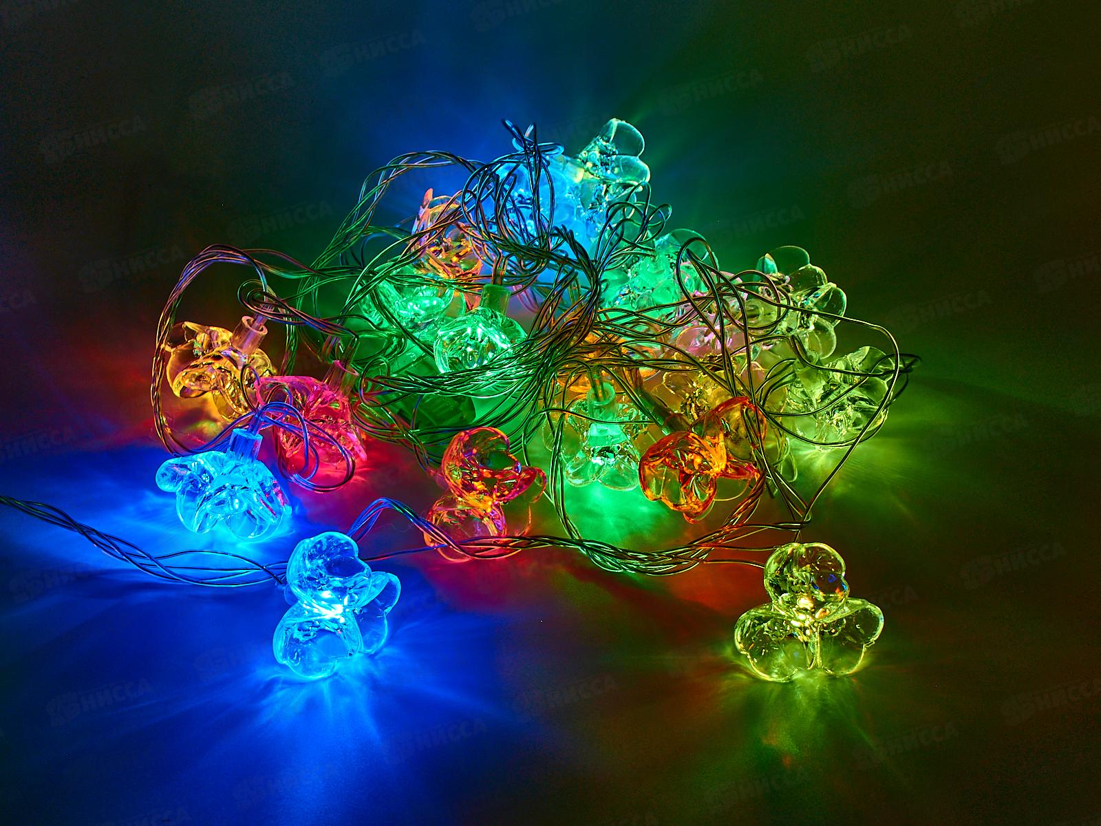 Гирлянда электрическая, новогодняя 3,5 м., 20 диодов, прозрач. провод, 220В, 50Гц, 220В, 50Гц, AL-13612 *100