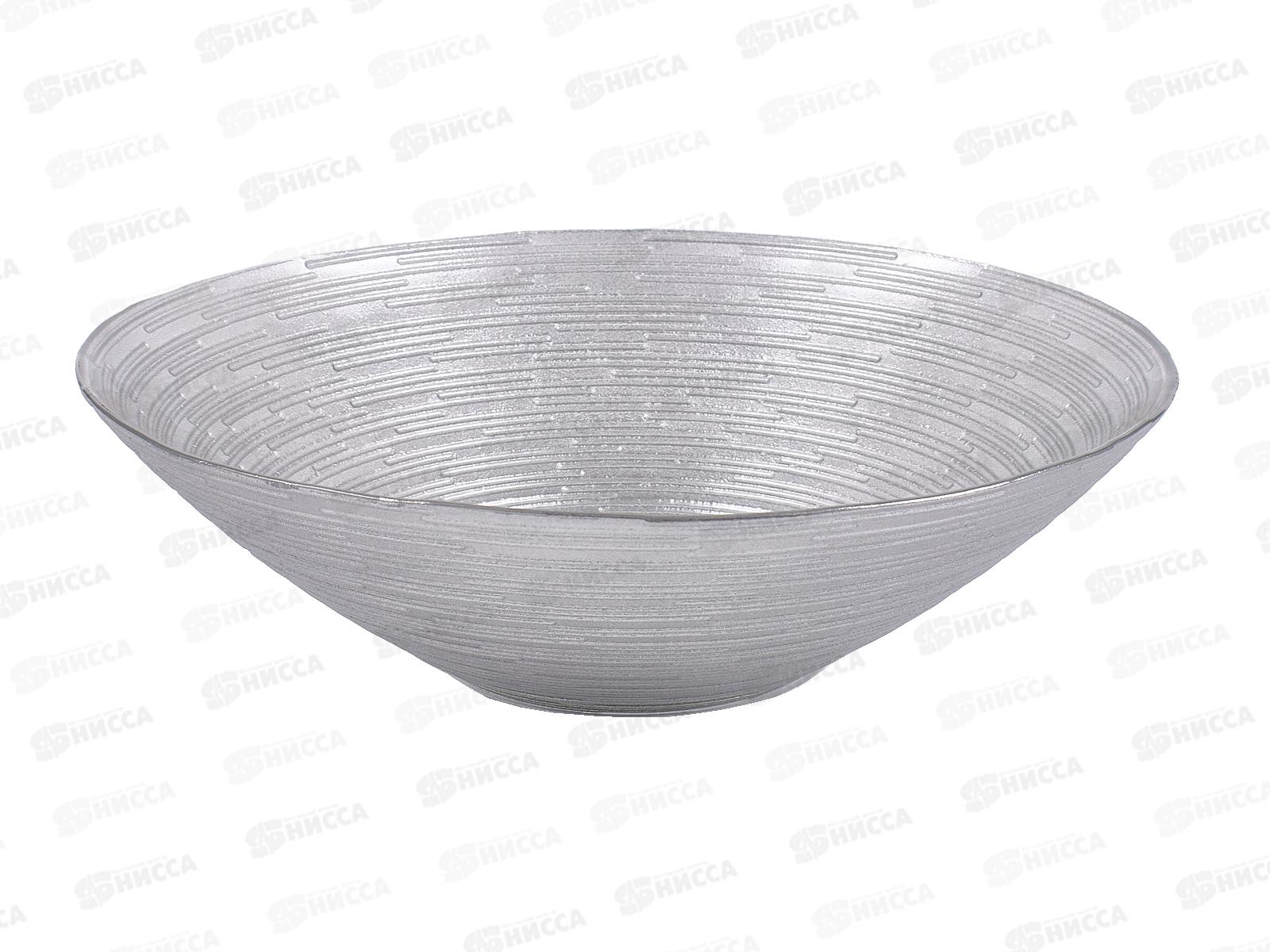 Чаша 83-012-25см &quotРиски&quot прозрачная, красно-серый металлик  4840157808