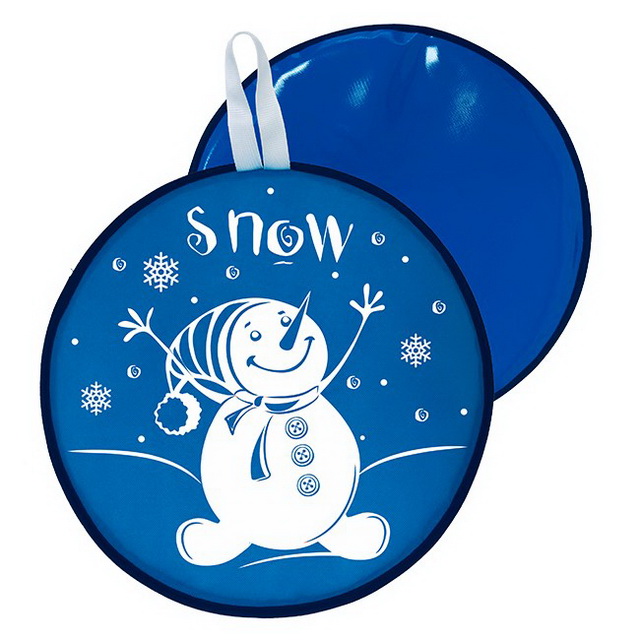 Санки-ледянки с принтом 34,5см голубой М13117 *50