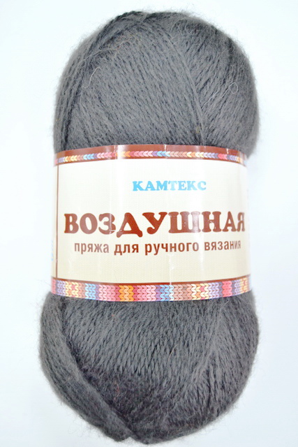 Пряжа Воздушная серый мер/шер/акр 100гр 370м 169