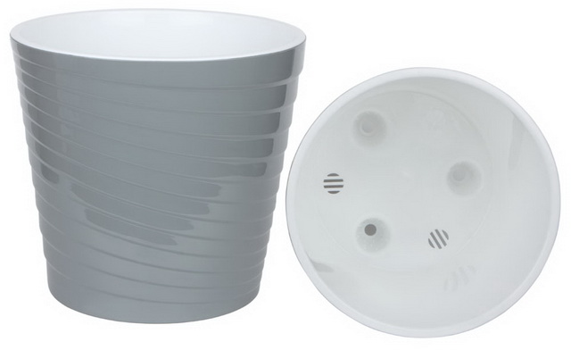 Горшок для цветов Эйс 3,8л с поддоном Серый Муссон *16