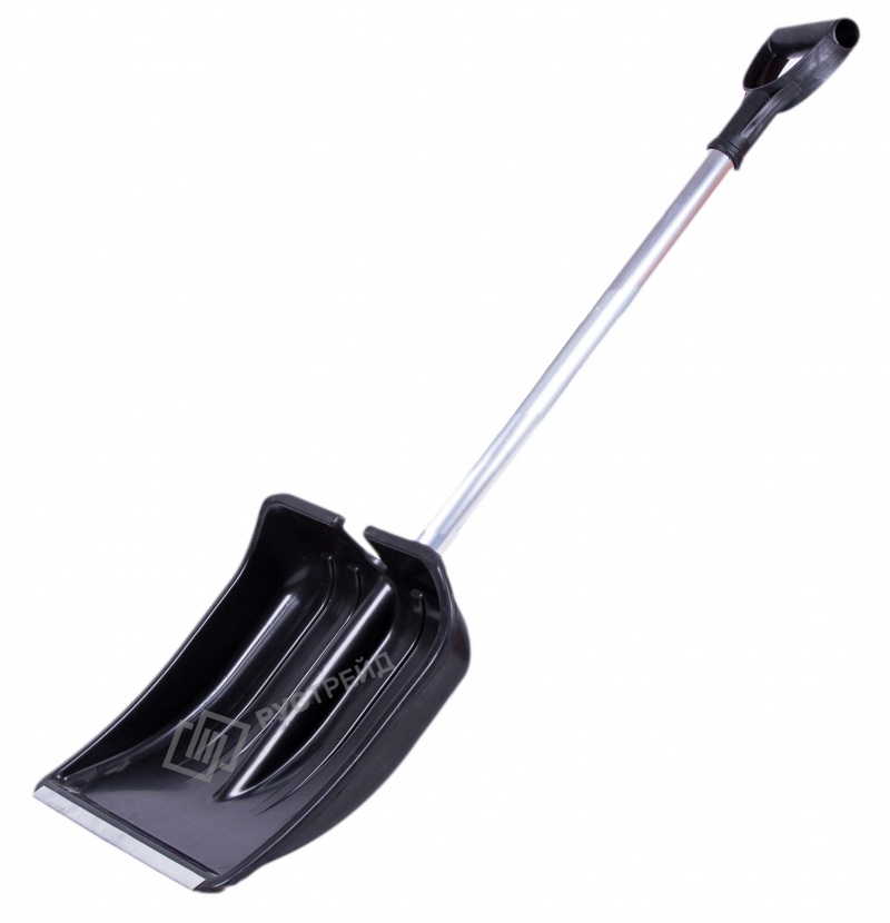 Лопата снеговая "Зима-Авто" 350*350мм пластиковая с алюминиевым черенком V-образная ручка (неразборная) *5