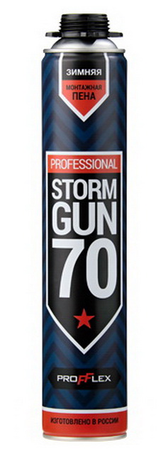 Пена монтажная Profflex STORM GUN 70 зимняя (до -18), до 70л, 850мл *12