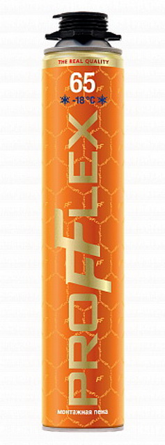 Пена монтажная Profflex PRO GOLD 65 зимняя, до 65л, 850мл *12