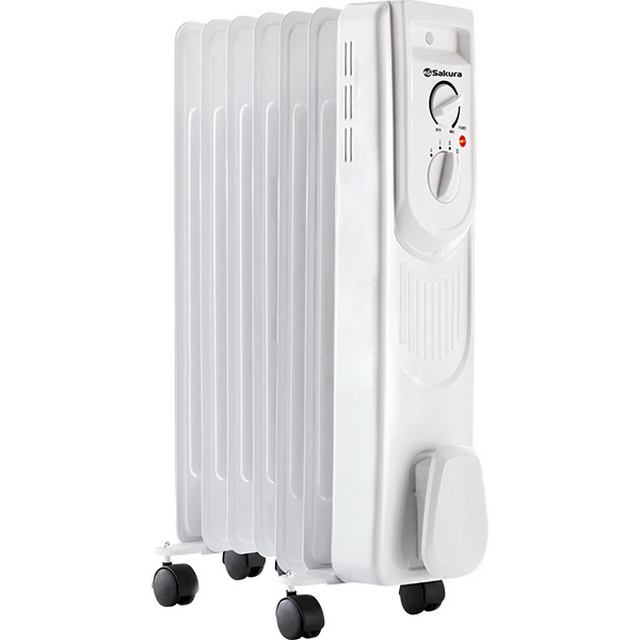 Маслорадиатор SA-0327WG 1500Вт бело-серый