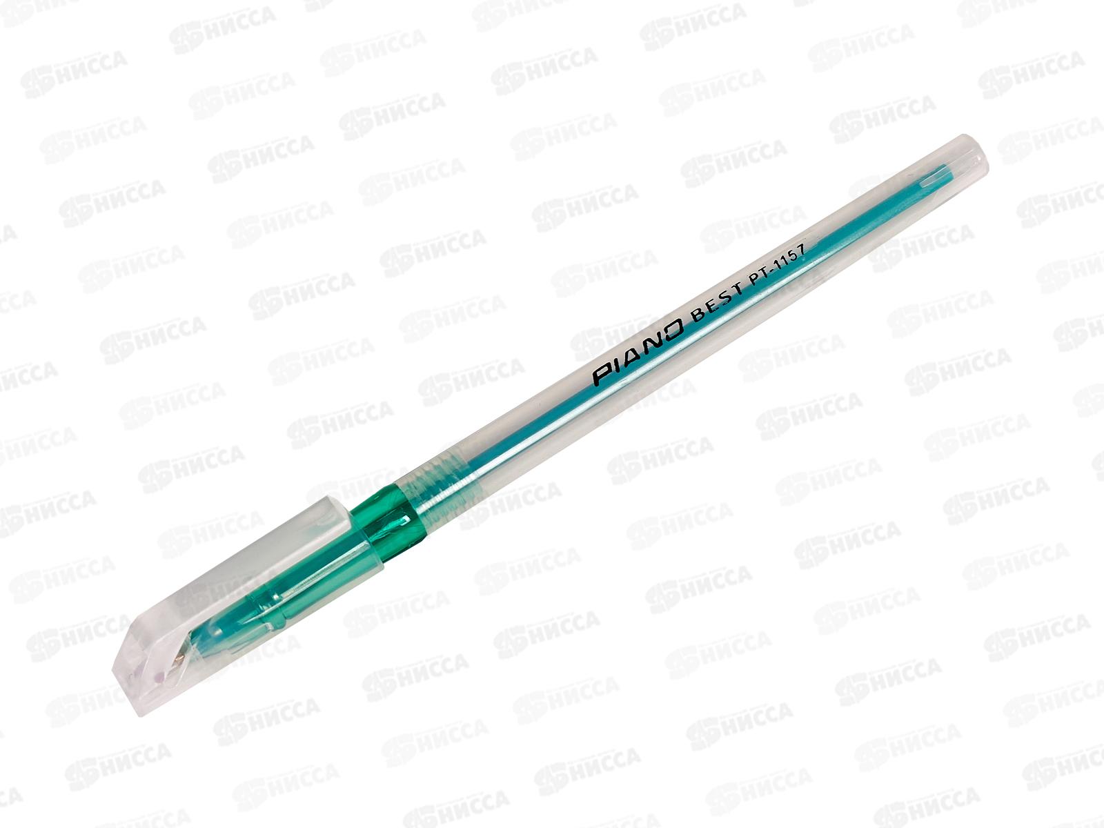 Ручка масляная PIANO Best прозрачный корпус, зелен, PT-1157 *50/2000