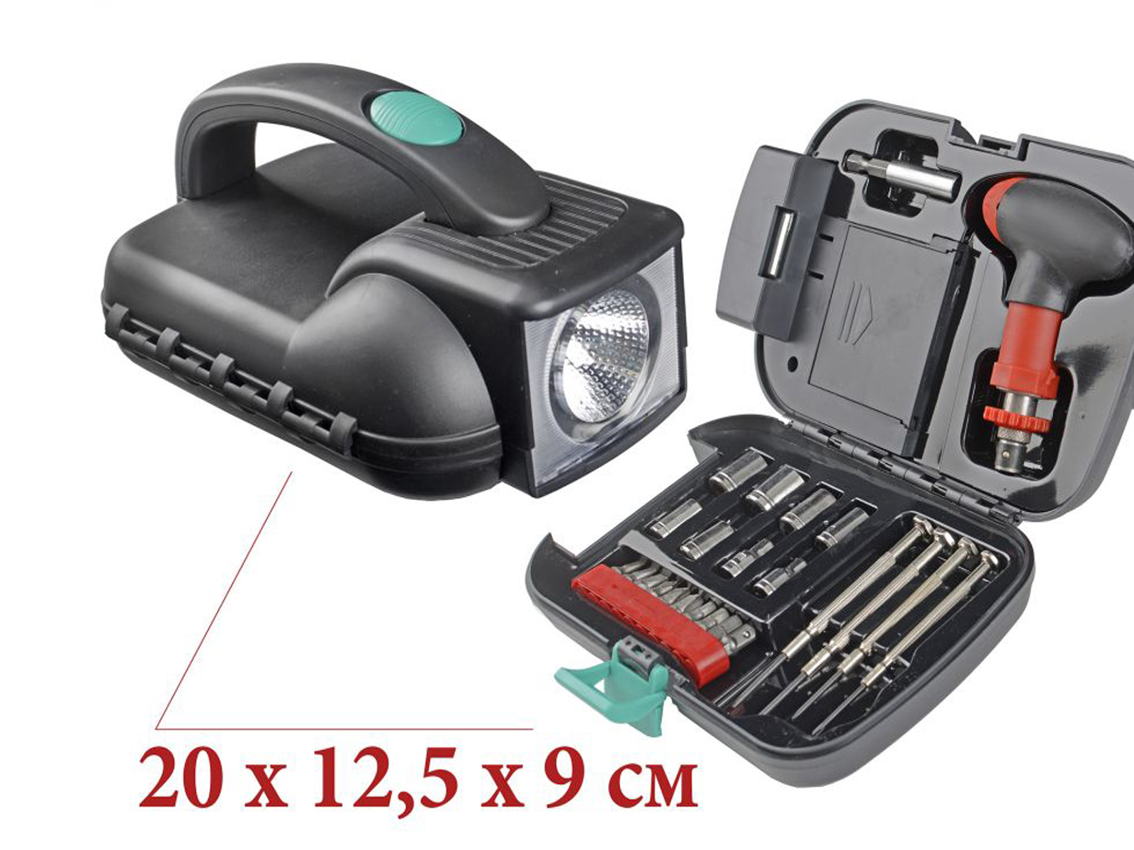 Набор инструментов 2184, 24предмета с фонариком  (032849)    Ж