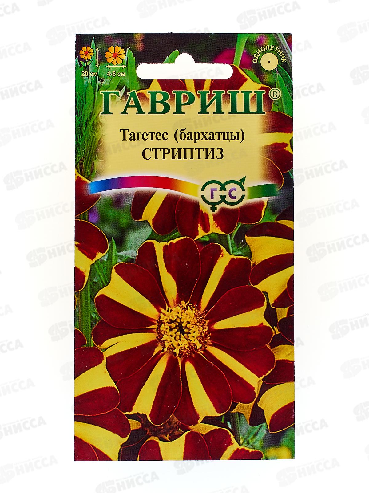 Бархатцы отклоненные Стриптиз (Тагетес) 0,3г  *10 ГШ