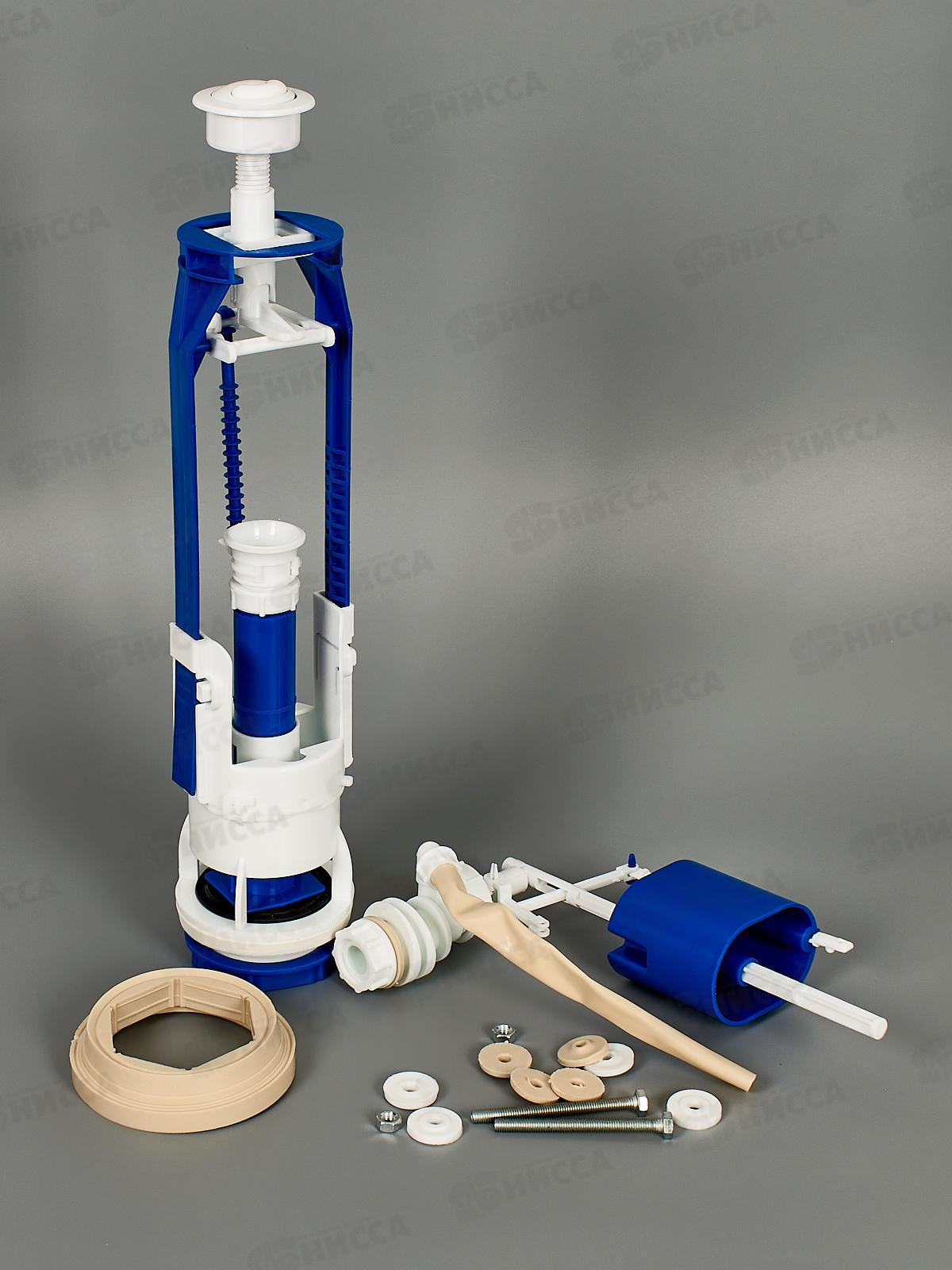 Арматура кнопочная многоуровневая &quotСТОП-СЛИВ&quot с боковой подводкой воды (малый слив по требованию), с прокладкой М60, АС-16.3   *20