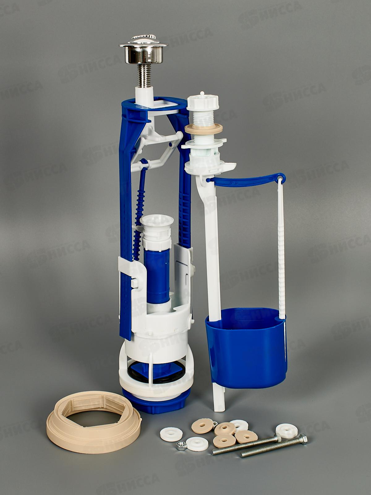 Арматура кнопочная многоуровневая &quotСТОП-СЛИВ&quot с нижней подводкой воды (малый слив по требованию), АС-17.3М   *20