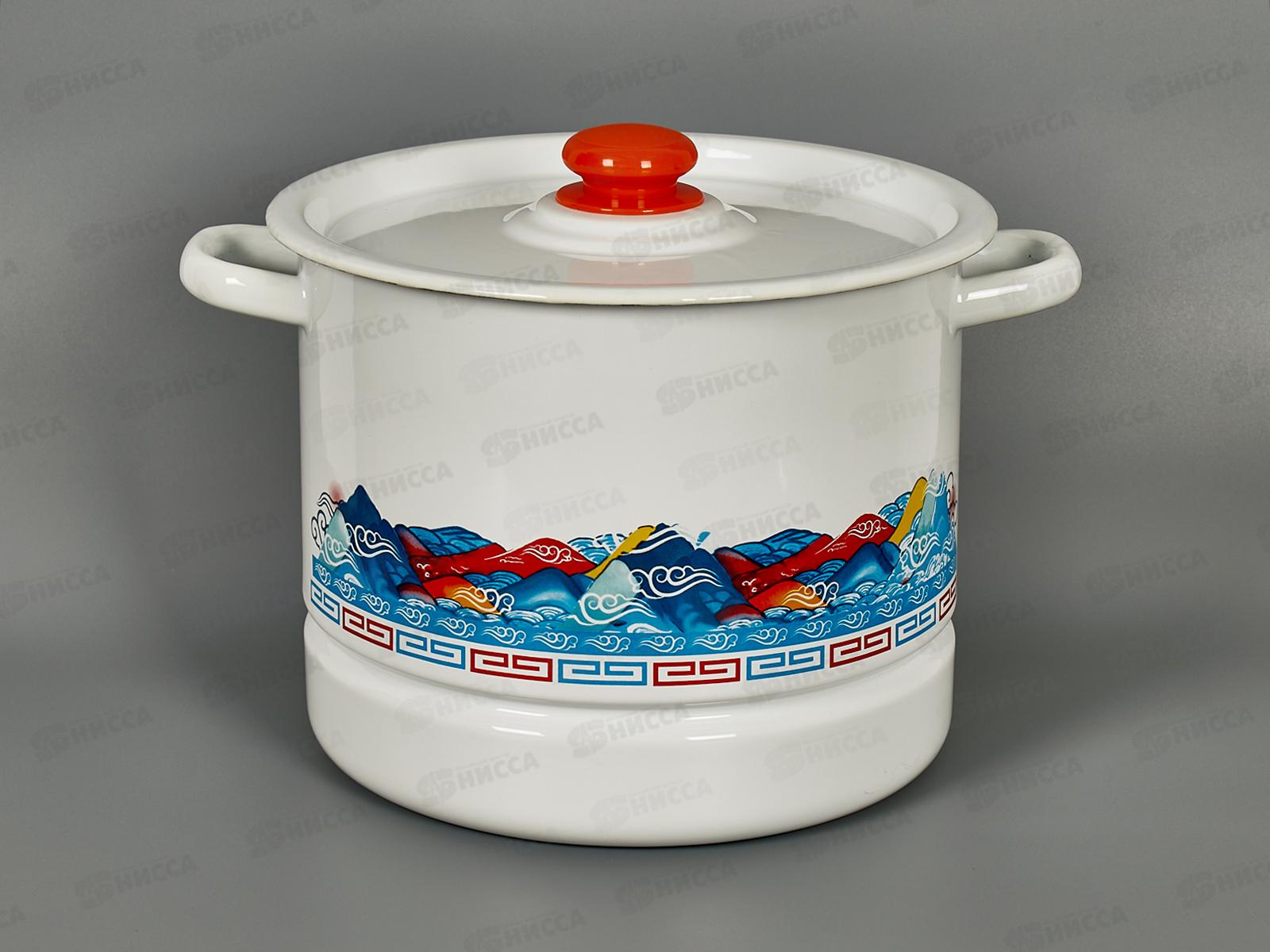 Мантоварка 9,0л декорированная с пластмассовой кнопкой 3 вставки С1722.3  *2