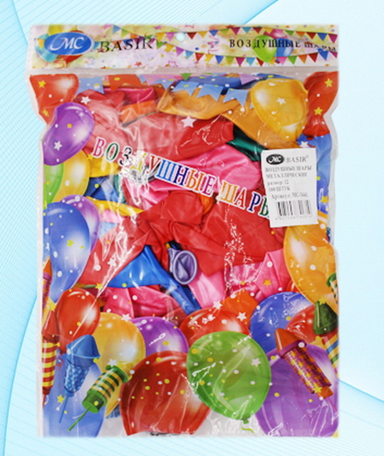 Шары 12&quot металлик ассорти 100шт, МС-3441