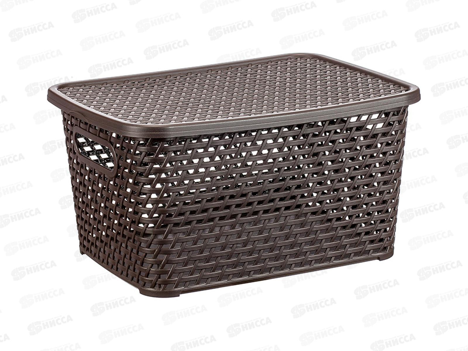 Ящик РОТАНГ с крышкой 450*300*265 коричневый ротанг М2371 *4