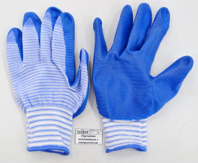 Перчатки нейлоновые с нитриловым покрытием "Зебра"  Э*12