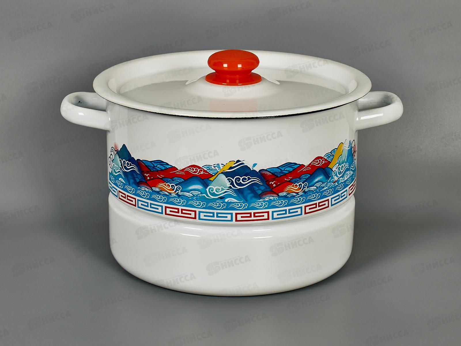 Мантоварка 7,5л декорированная с пластмассовой кнопкой 2вставки С1720.3  *2