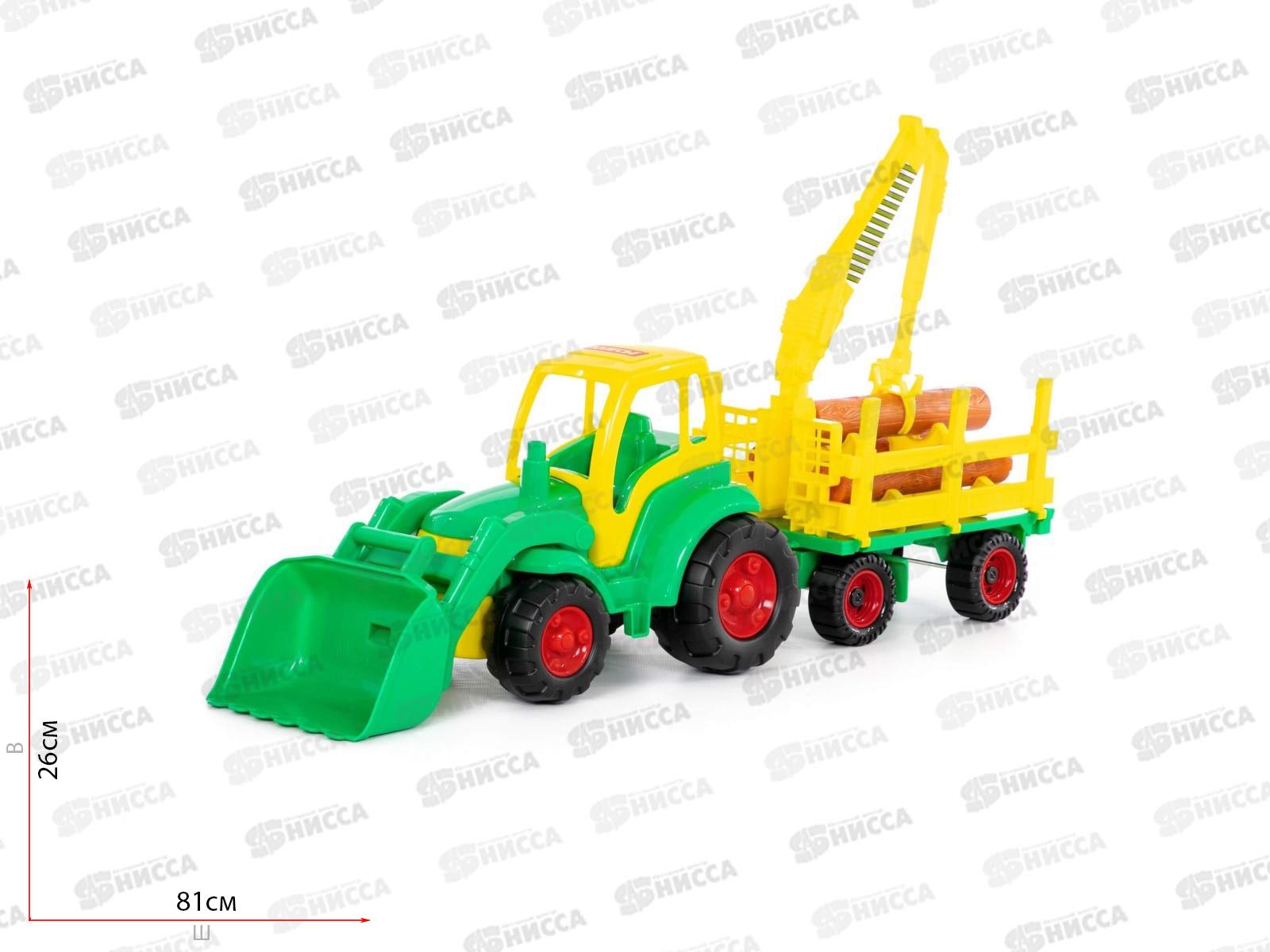 Трактор Чемпион с ковшом+прицеп-лесовоз 0483  в/с  *2