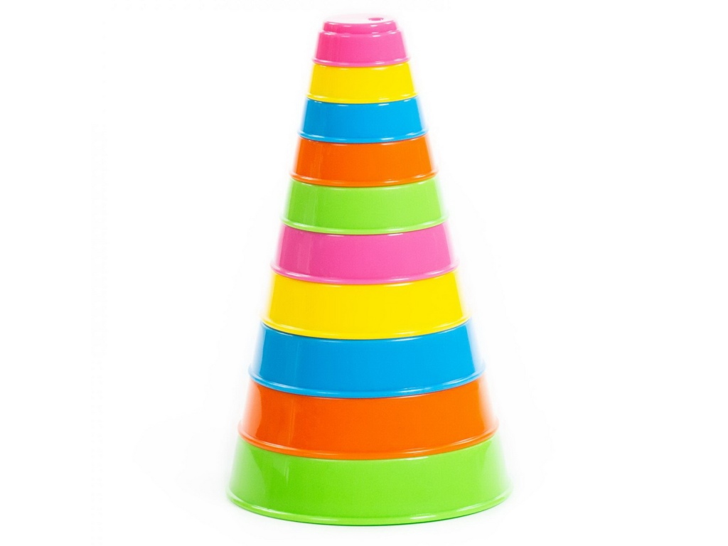 Пирамидка занимательная 10 элементов, h=175мм, 35042  *17